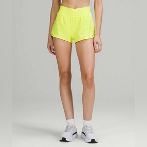 Lululemon Hotty Hot High-Rise Lined Shorts Electric Lemon - Size 0